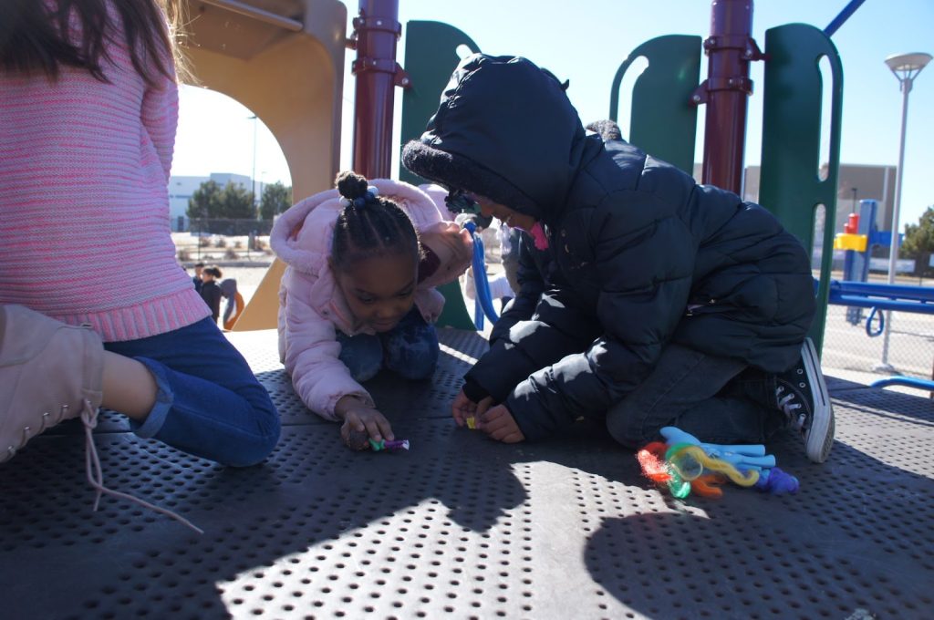 Students on the playground