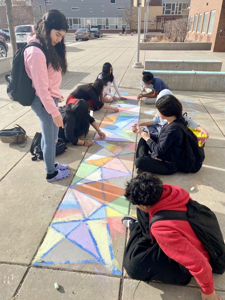 Students chalk
